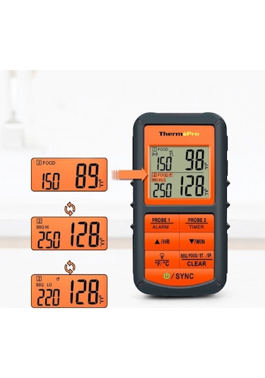 ThermoPro TP-08C Kablosuz Alarmlı Saplamalı Gıda Termometresi