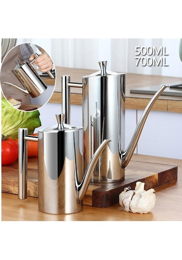 1 Adet Sızdırmaz 304 Paslanmaz Çelik Yağdanlık Sirke Sos Dağıtıcı Baharat Şişesi 500 Ml/700 Ml 700 Ml