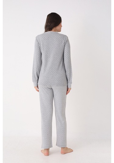 Nbb Kadın Gri Patlı Pijama Takımı Gri