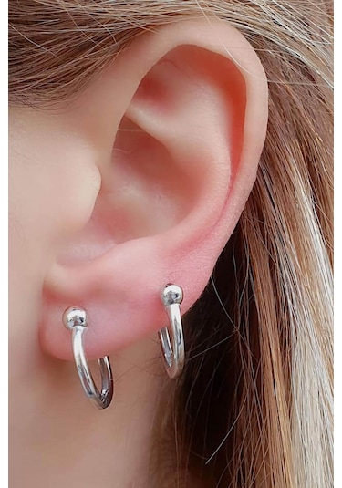 Italyan 925 Ayar Gümüş Trend Toplu Halka Küpe N11.60610