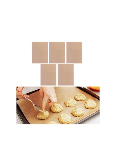 Homyl 5 Adet Pişirme Mat Tezgah Koruyucu 60x40cm Kolay Kahverengi