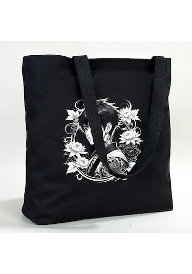 Tattoo Plaj Çantası Kanvas 48x41x10 Cm Siyah - No.03 Siyah