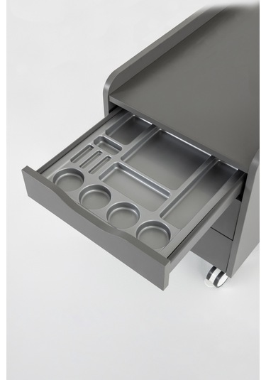 Creo Mobili Çekmeceli Tekerlekli Sirius Keson Oturulabilir Ofis, Ev Komodini Antrasit/beyaz