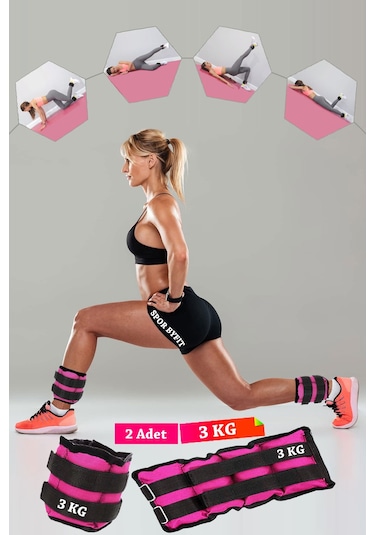 3 Kg Fuşya Deluxe Comfort El Ayak Ağırlığı Fuşya