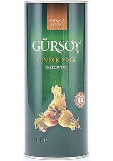 Gürsoy Rafine Fındık Yağı Teneke 1 L