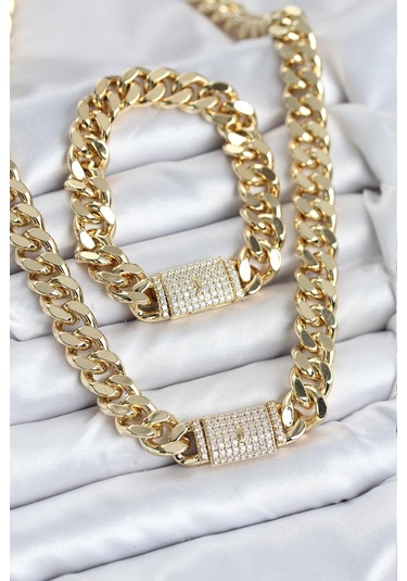 Zarif Vücutlar İçin Xuping Gurmet Stil Golden Kolye Bileklik Seti Gri