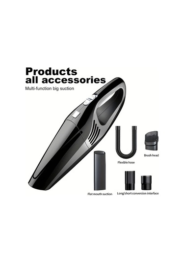 Fochsia Black Şarj Edilebilir Kablosuz El Süpürgesi Güçlü Emiş Ev Ofis Araç İçin Hepa Filtre