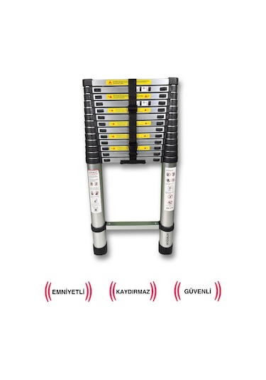 Endokon 540 Cm. - 14 Basamaklı Teleskopik Alüminyum Merdiven - I Tipi Uzayan Merdiven