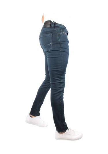 Likralı Koyu Renk Rahat Kalıp Erkek Örme Kot Pantolon (524189272) Koyu Mavi