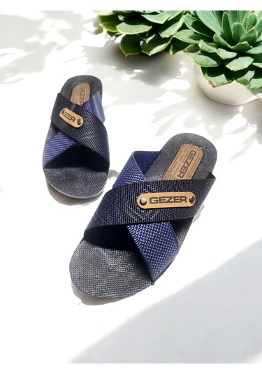 Erkek Çapraz Bant Rahat Taban Ev Ve Dışarı Terliği Siyah