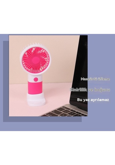 Aurora El Tipi Usb Şarj Küçük Fan Pembe