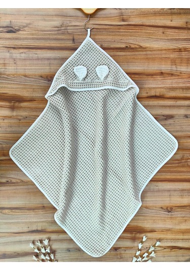 Ekru Pike Bebek Battaniyesi Doğal Organik Uyku Çift Taraflı Bebek Havlu Örtü Yenidoğan Mevsimlik Kahverengi