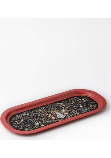 Fairytale Desenli Baton Metal Tepsi, 16 X 35 Cm