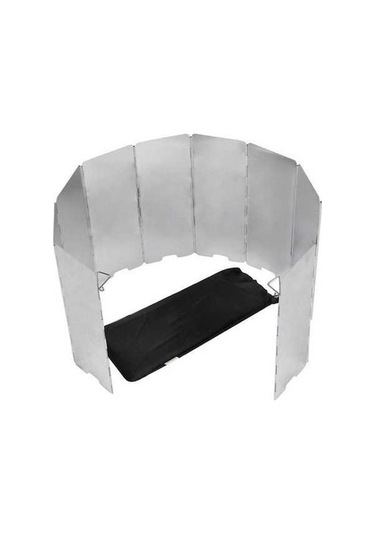 Ebitda Katlanabilir Kamp Ocak Rüzgar Kalkanı 10 Tabak Alüminyum, Rüzgar Dirençli, Kompakt Depolama Çantası Gümüş