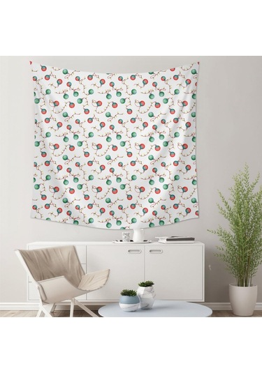 Noel Temalı Kare Duvar Gobleni 59x59 İnç, Oturma Odası, Yatak Odası Ve Genç Odası Süslemesi İçin