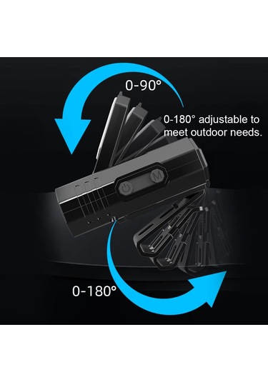 Taşınabilir Pil Ekran Far Açık Kamp Balıkçılık Led Far Su Siyah