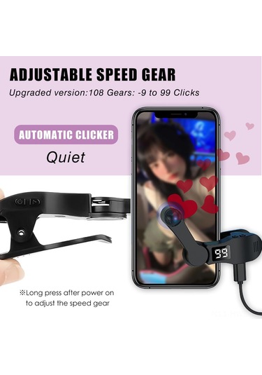 Honmex B-02 Siyah Telefon Otomatik Tıklayıcı: Sessiz, Canlı Yayıncılar İçin Elini Kurtarır, Uzun Ömürlü Mekanik Tıklama Teknolojisi