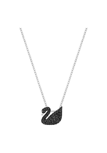 5347330 Swarovski Kolye Iconic Swan:Pendant Sml Jet Hem/Rhs