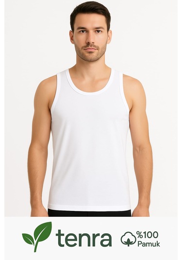 Beyaz Askılı Erkek Atlet 3 Adet %100 Pamuk Beyaz