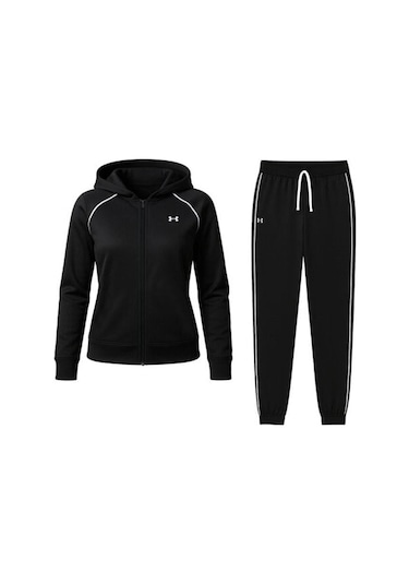 Under Armour Rival Tricot Tracksuit Hd Kadın Eşofman Takımı 6001966-001 Siyah