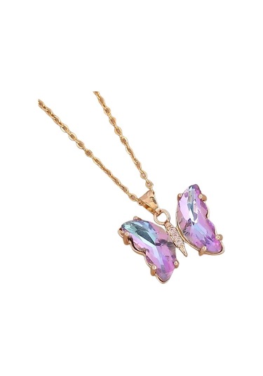 Kelebek Kolye Küpe Kadınlar İçin Basit Kübik Zirkonya Altın Kelebek Kolye Küpe Kolye Sevimli Kristal Kelebek Takı Seti Kadın Hediye Takı Diğer