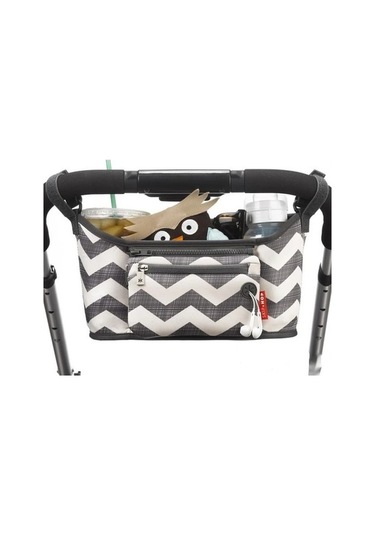 Didadodo Dinosaurs - Bebek Arabası Düzenleyici Çanta Gri Altın, Renkli Desenli Altın