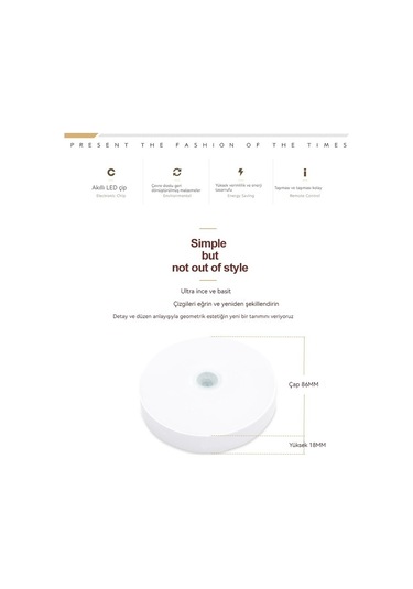 Soulader Usb İle Şarj Edilebilir Hareket Sensörlü Otomatik Gece Lambası Akıllı Led Aydınlatma Beyaz