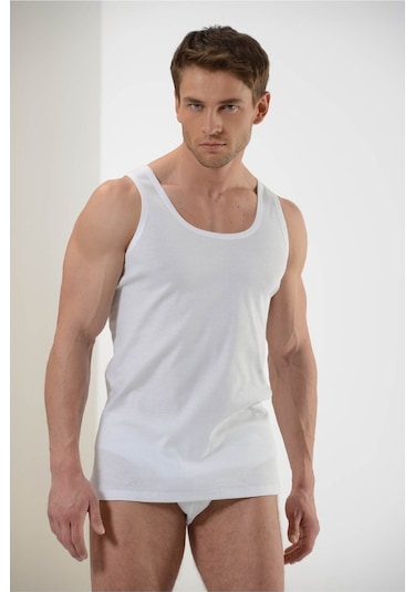 Faal %100 Pamuk Askılı Atlet Beyaz Ribana