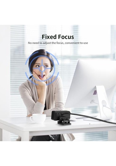 Springsun Siyah Usb Webcam 2mp, Sabit Odak, Gürültü Azaltıcı Mikrofon, Plug & Play, Masaüstü/dizüstü Uyumlu, Video Konferans İçin