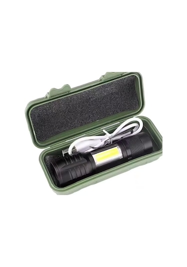 Wison Ws-5454 Taktik El Feneri Usb Şarj Edilebilir Kamp Feneri Cob Zumlanabilir Mini Taşınabilir El Çok Renkli