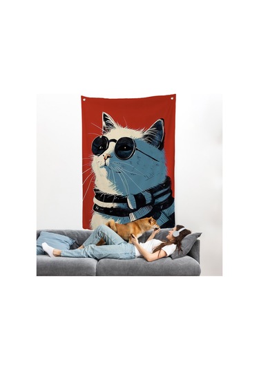 Cool Kedi Duvar Örtüsü-7643