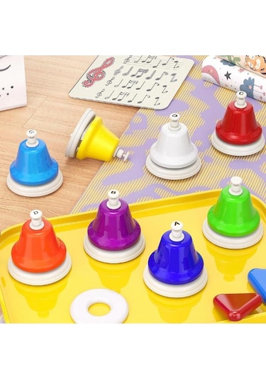 Temel Renkli Masaüstü Nota El Zili Seti 8li 9.5 Cm