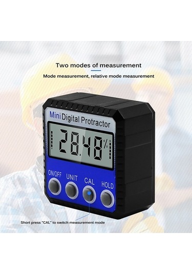 Pazly Mini Çok Açılı Dijital Ekran İnklinometre, Güçlü Manyetik, 52x52x28mm, 4x90 Derece Diğer