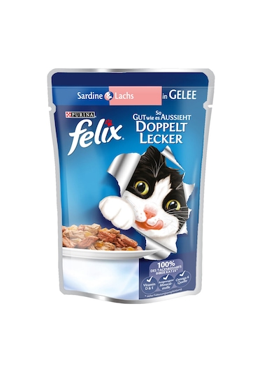 Purina Felix Sardalya ve Somonlu Yetişkin Kedi Yaş Maması 100 G