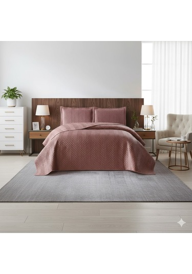 Nubuk Yatak Örtüsü Çift Kişilik Malta Gülkurusu Diğer