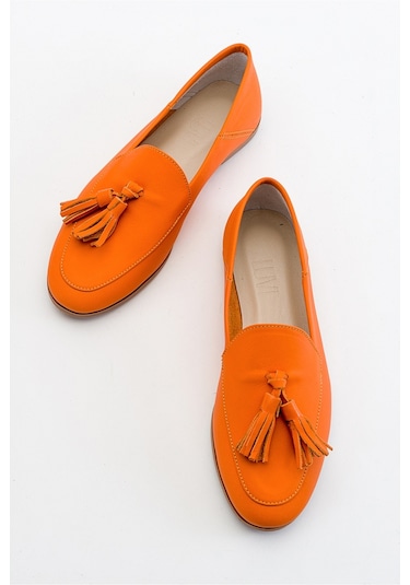 Luvishoes F04 Turuncu Cilt Hakiki Deri Ayakkabı Turuncu