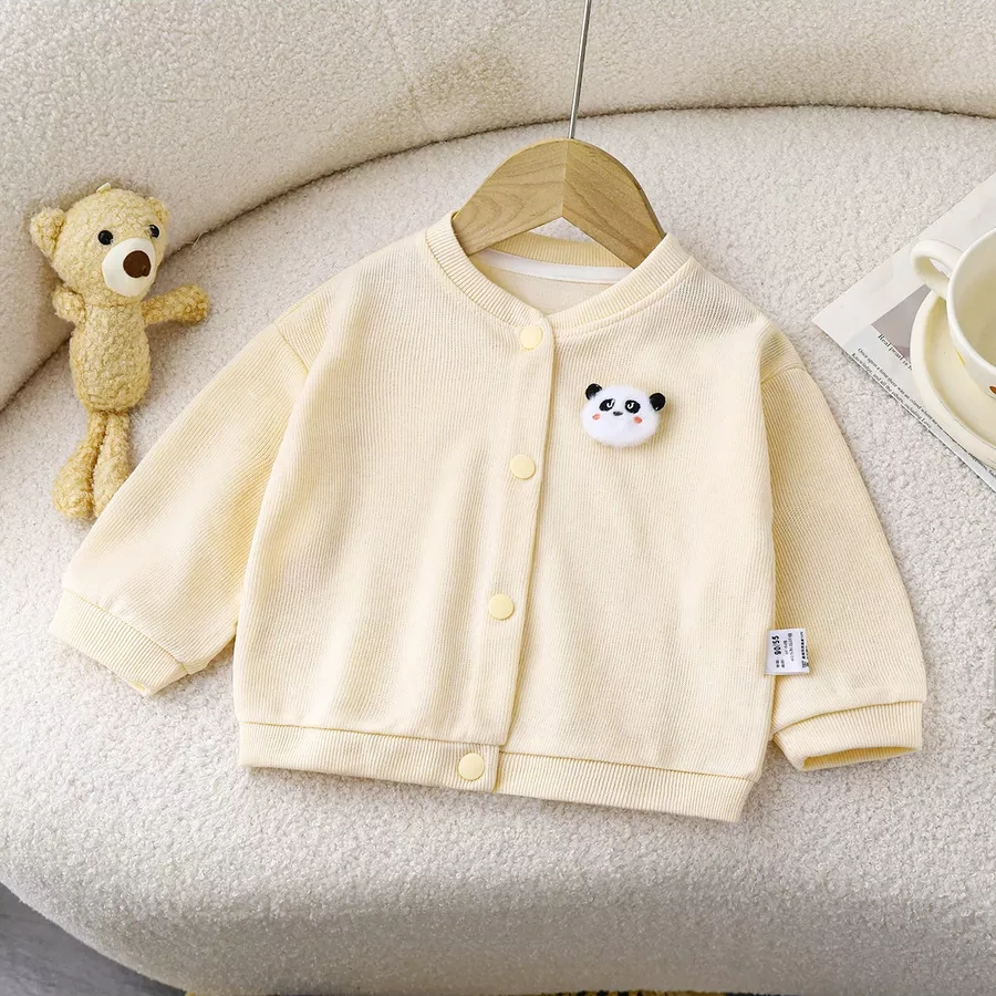 Bambooland Düğmeli Çocuk Triko Kazak, Hırka 255778947 Sütlü