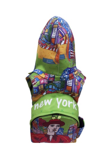 İkigai City Serisi Okula Dönüş New York Desenli Çıkabilir Kapüşonlu Hafif Notebook Cepli Sırt Çantası Renkli