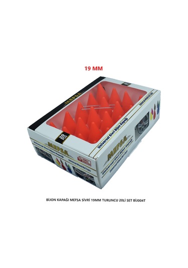 Bijon Kapağı Sivri 19 Mm Turuncu 20 Li Set