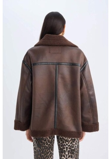 DeFacto Relax Fit Polo Yaka Mont Düğmeli Cepli Mevsimlik Pelüş Astarlı D3994AX24WNBN495