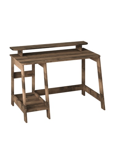 Country Ergonomik Çalışma Masası, Modern Bilgisayar Masası - Antik Ceviz