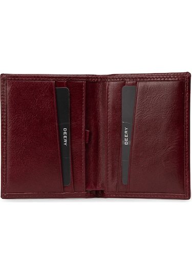 Deery Hakiki Deri Bordo Dikey Erkek Cüzdanı - 00216mbrdz01 Bordo