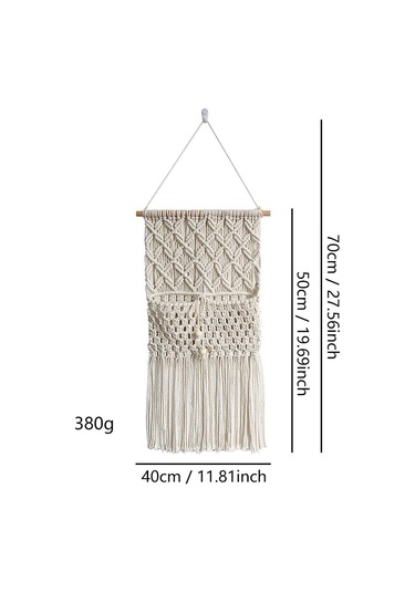 Suntek Makrome Duvar Asılı Goblen Boho Dekor Saklama Çantası