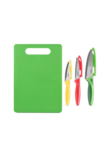 Zyliss E910047 Kesme Tahtası + 3'lü Bıçak Seti