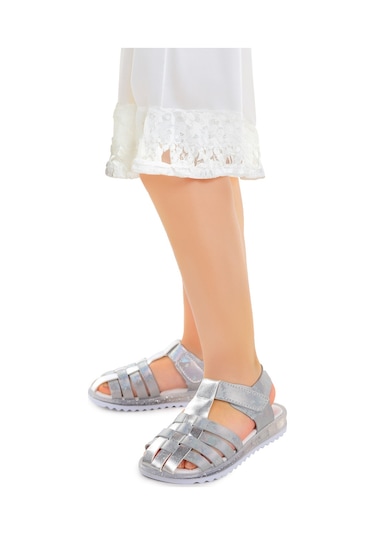 Kiko Kids Kız Çocuk Sandalet Arz 2348 Gümüş