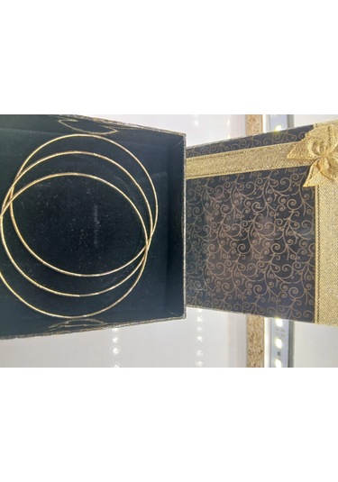 Lisa 3 Adet 14k Altın Kaplama Kadın Bilezik Gül Altın Renk Kadın Ajda Bilezik Çok Renkli