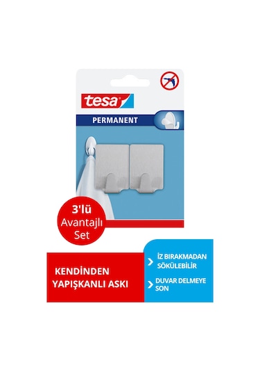 Permanent Askı Metal Dikdörtgen 2 Adet X 3 Paket Toplam 6 Askı Diğer