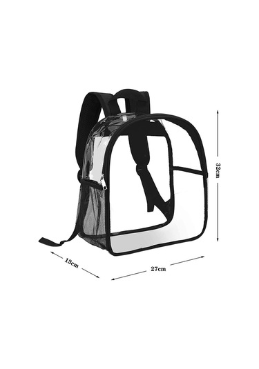 Homyl Şeffaf Sırt Çantası Pvc Mini Dayanıklı Gizli Sakli Siyah