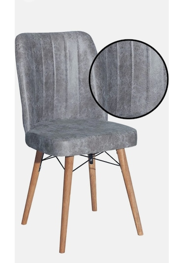 Kaliteli 2 Adet Kare Gold Mutfak Salon Sandalyesi Gri