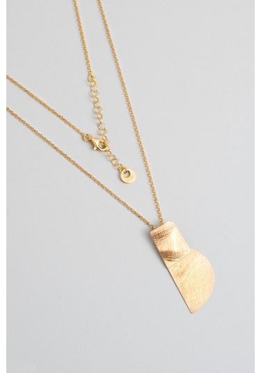 Antik Miras 18 Ayar Sarı Altın Kaplama 45 Cm Gümüş Tasarım Kolye